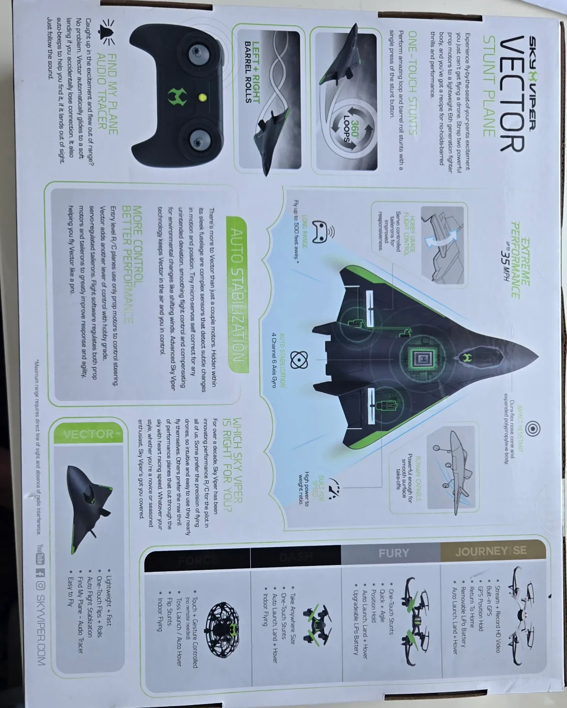 Sky Viper Vector Stunt Plane Drone - New in Box image indicator(3)