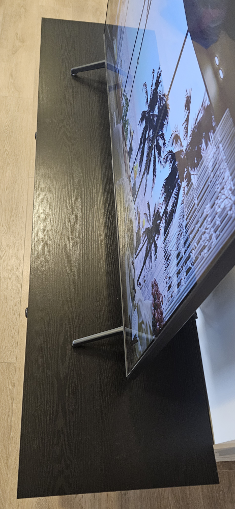 Black TV Stand with Rattan Doors - photo 3