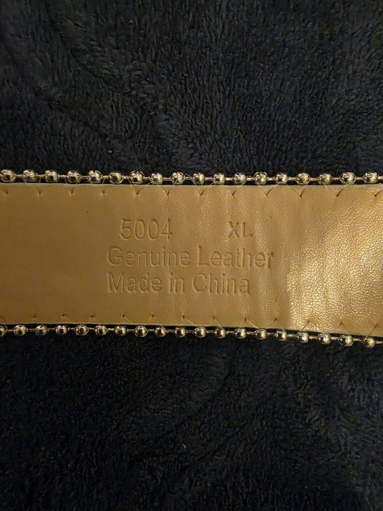 Rhinestone embellished gold leather belt size XL - photo 5