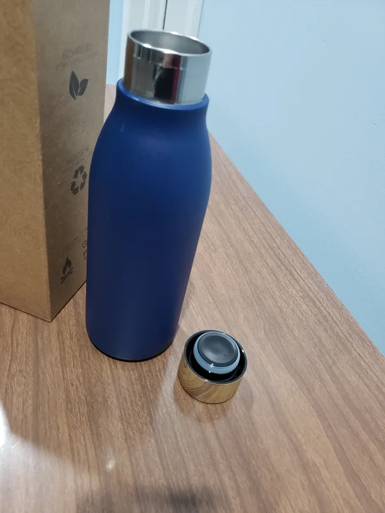 New! Insulated Stainless Steel Water Bottle - Dark Blue image indicator(4)