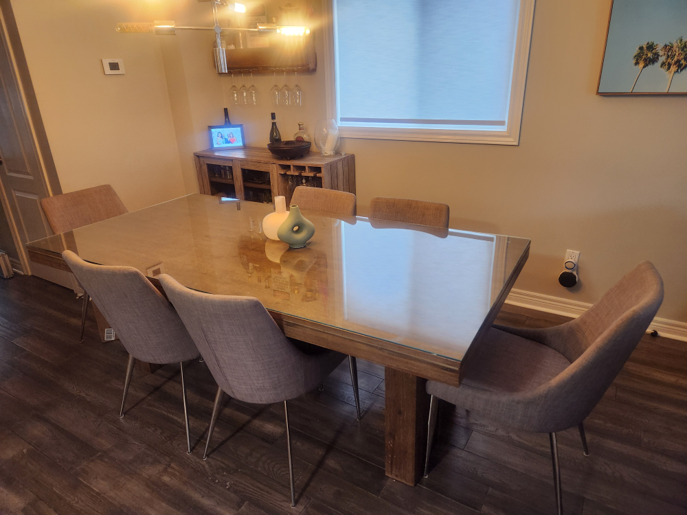 Modern Glass-Top Dining Table