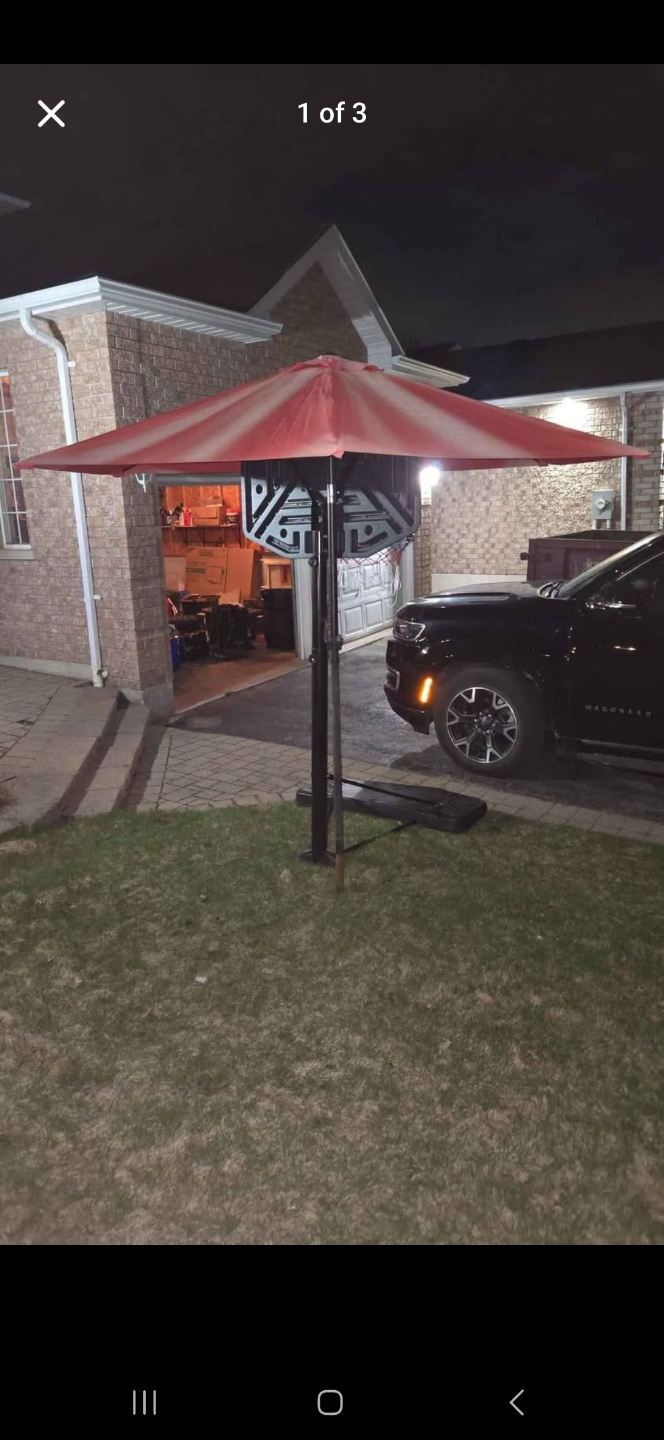 Pink and White Patio Umbrella 6ft x 6ft - photo 3