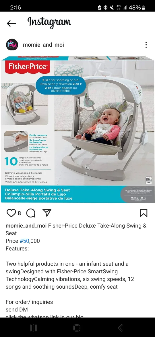 Fisher-Price Deluxe Take-Along Swing & Seat image indicator(2)