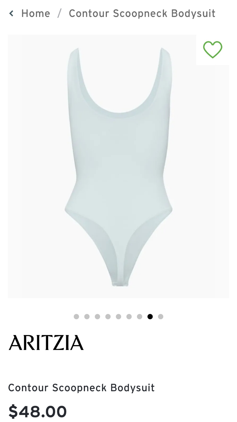 Aritzia Contour Scoopneck Bodysuit - Light Blue - photo 2