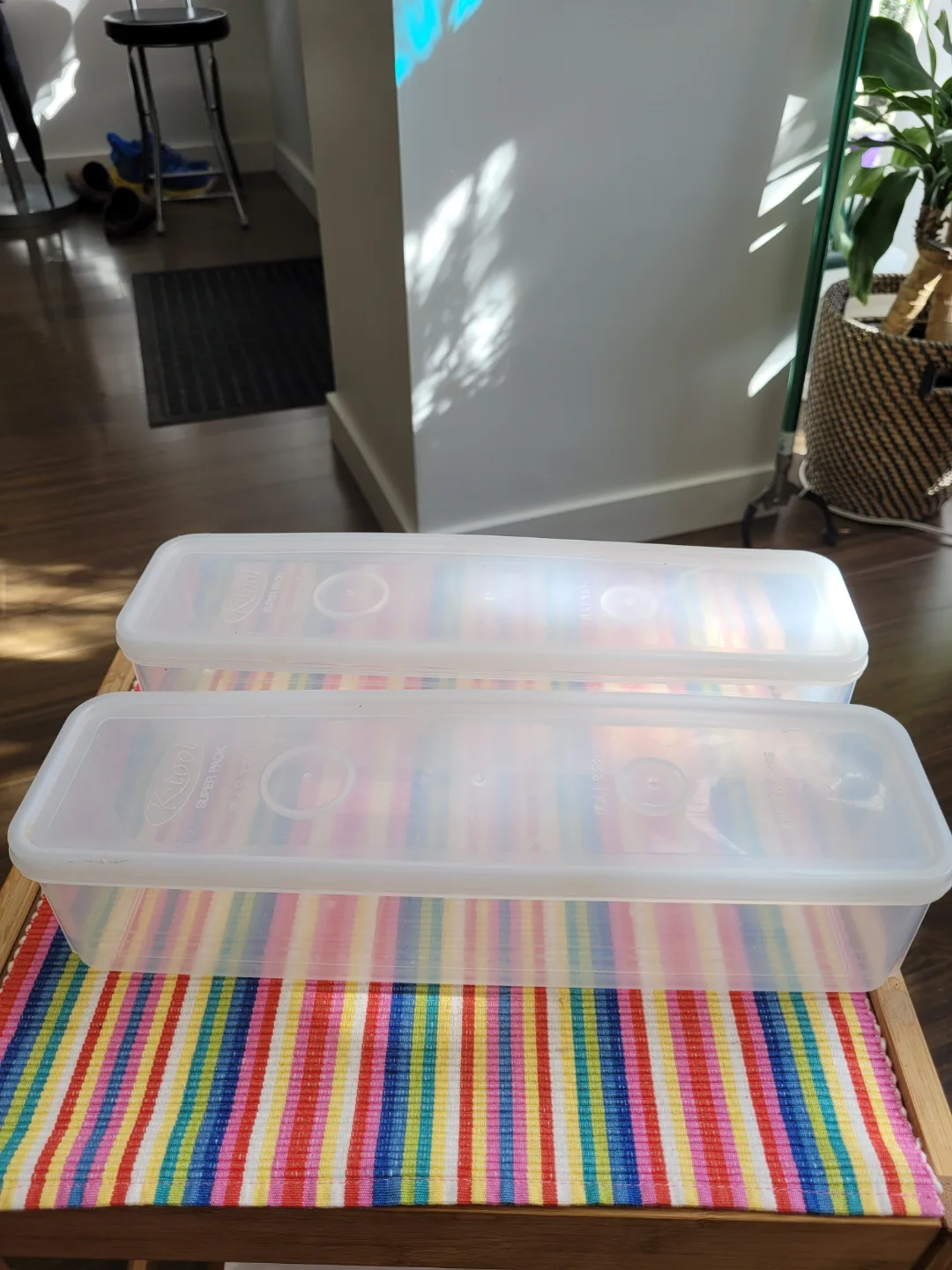 Two Clear Plastic Storage Containers with Lids thumbnail