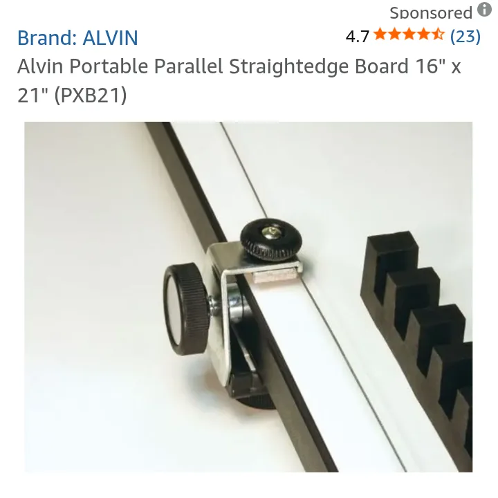 ALVIN Portable Parallel Straightedge Drawing Board 16" x 21" image indicator(5)