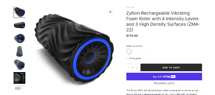 Zyllion ZMA-22 Vibrating Foam Roller