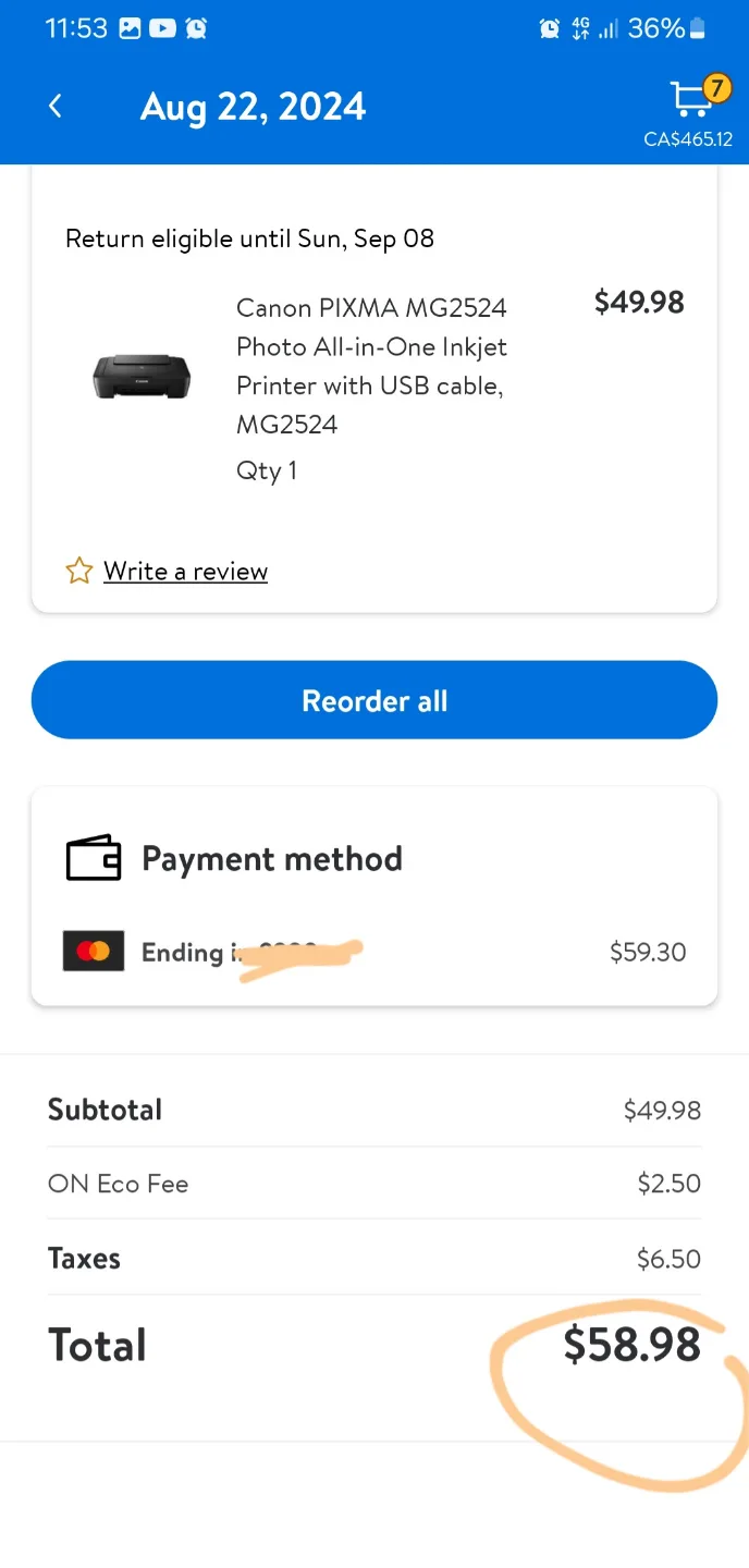 Canon Printer MG2524 Almost New image indicator(7)