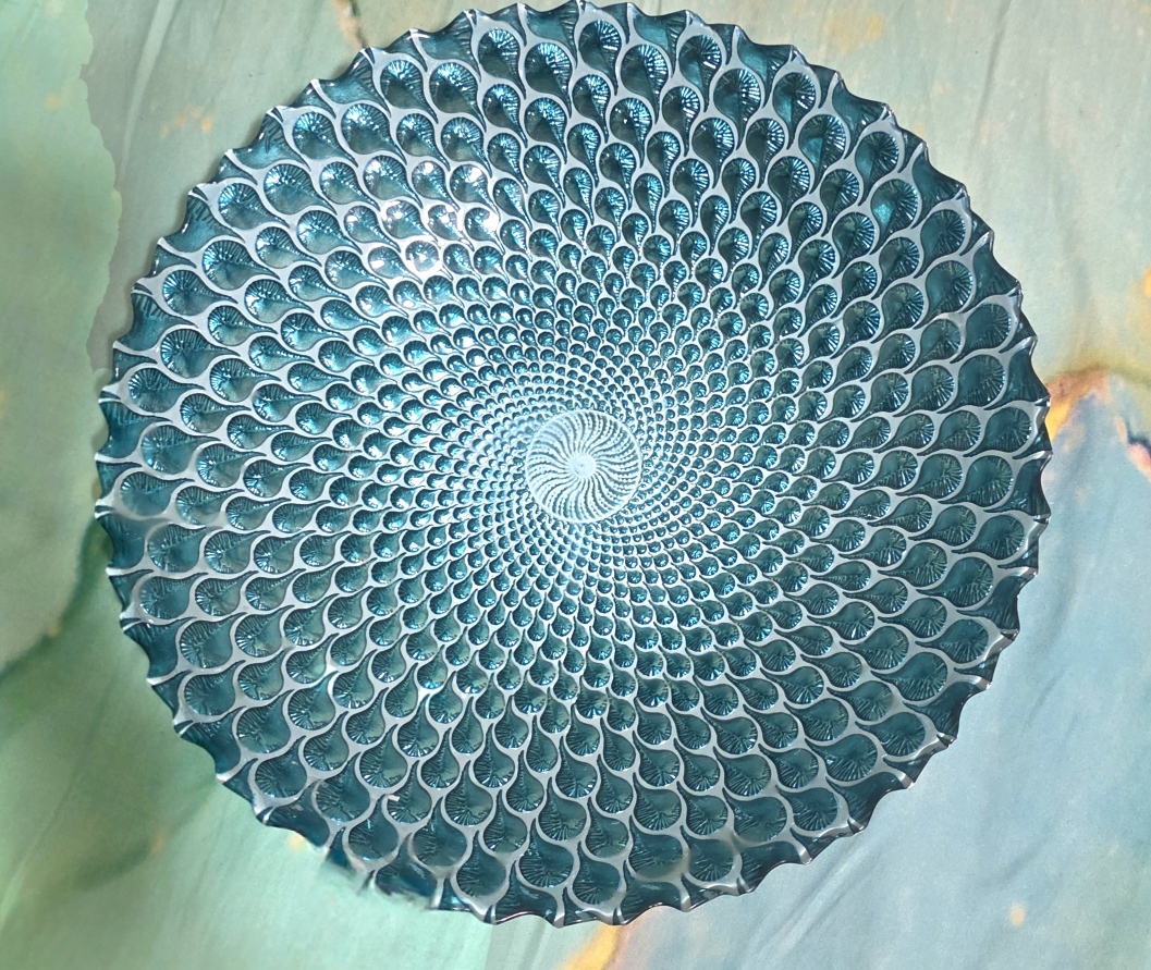 Stunning Teal/peacock blueGlass Decorative Bowl