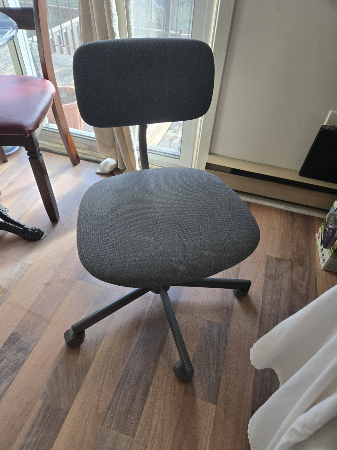 Grey Swivel Office Chair with Wheels - photo 2