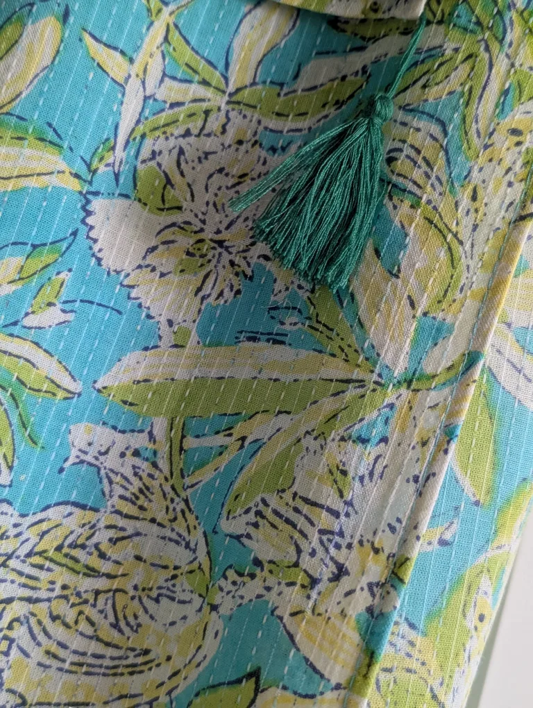 BN Beautiful floral Kantha cotton scarf, 100% cotton image indicator(3)