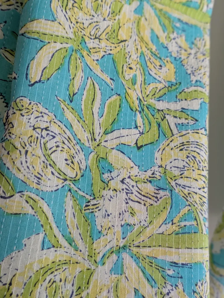 BN Beautiful floral Kantha cotton scarf, 100% cotton image indicator(4)