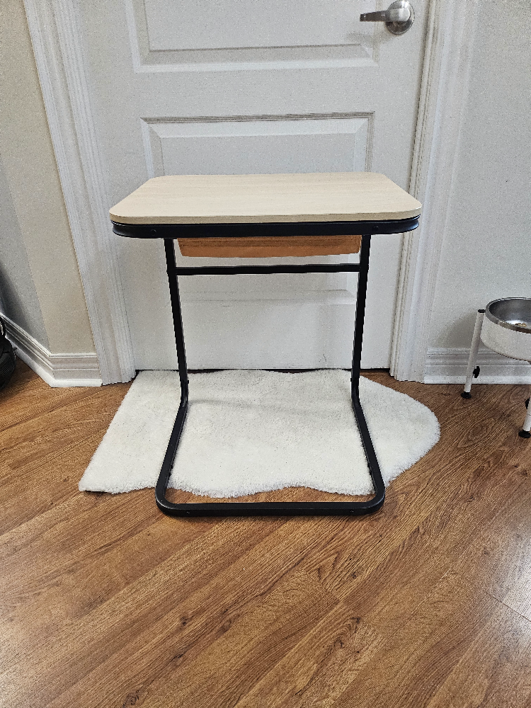 IKEA OLSERÖD Side table, anthracite/birch effect dark yellow - photo 2