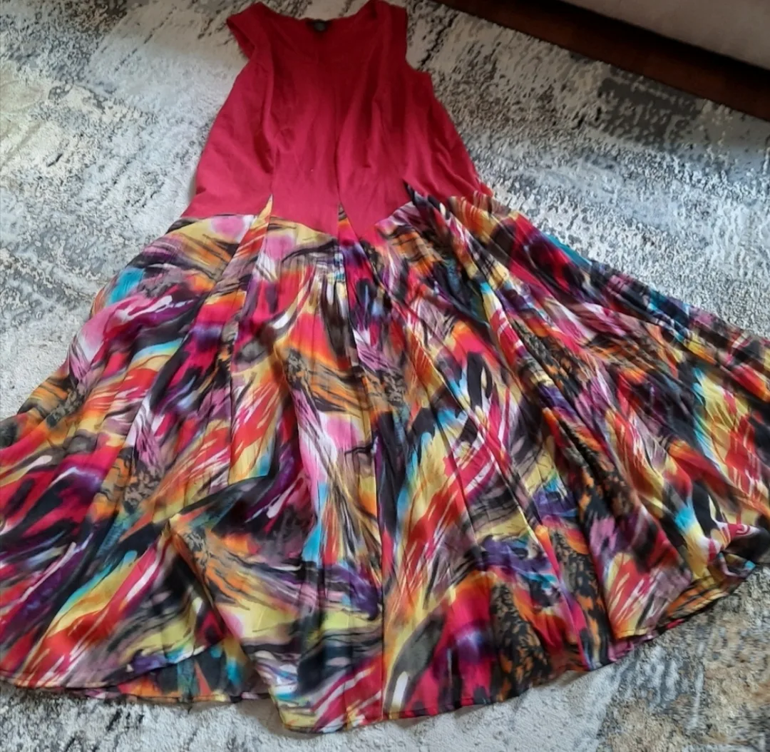 Colorful Sleeveless Maxi Dress image indicator(2)