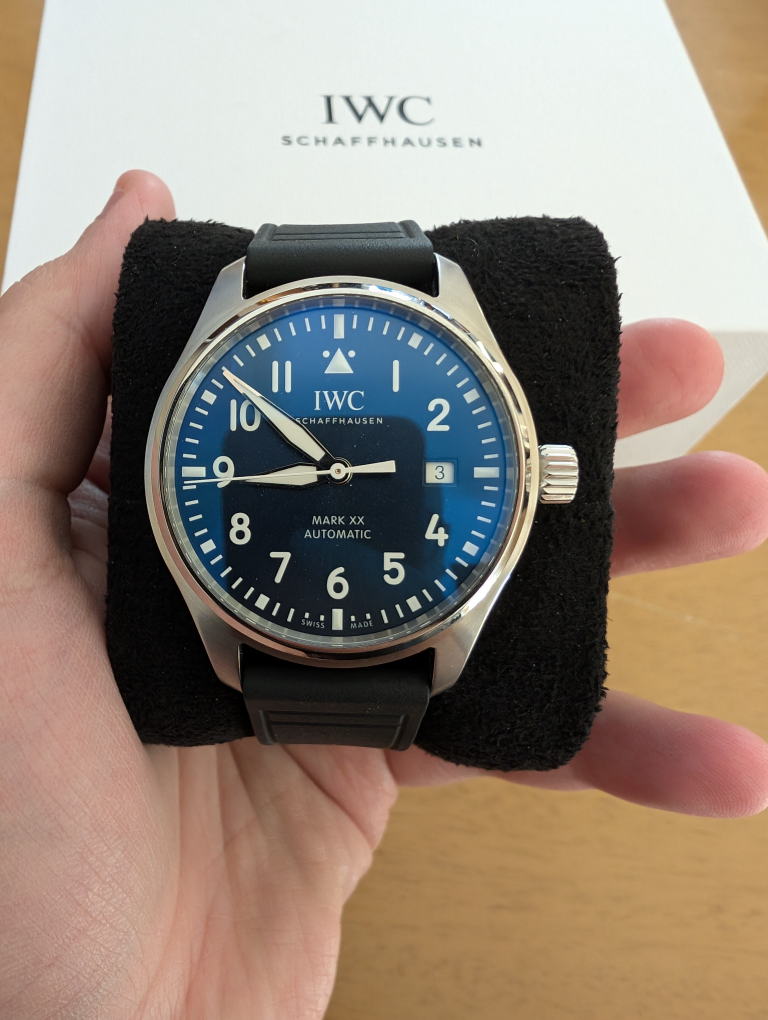IWC Mark XX Blue Dial on Black Rubber Strap