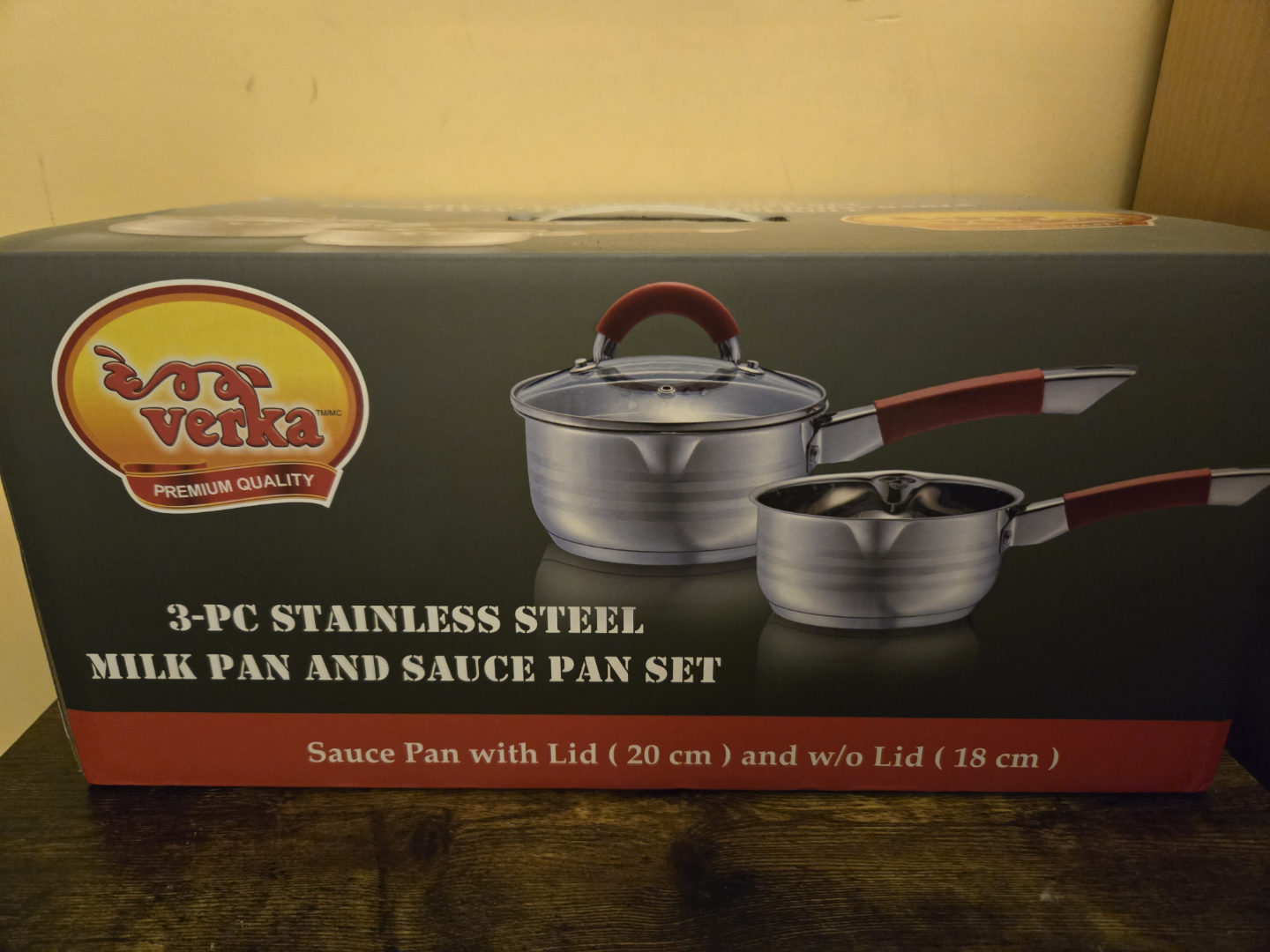 Venka 3-Piece Stainless Steel Milk Pan and Sauce Pan Set