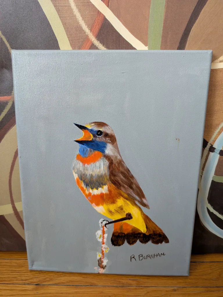 Original Bird Painting on Canvas 💚 image indicator(2)