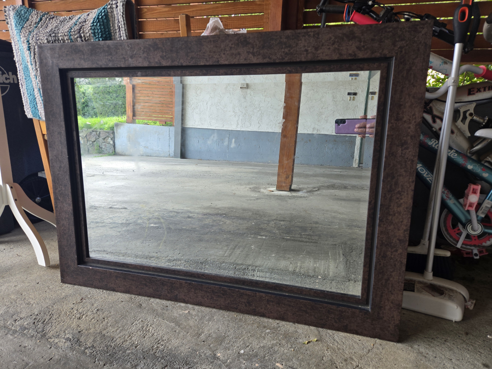 Large Dark Brown Framed Mirror - photo 2