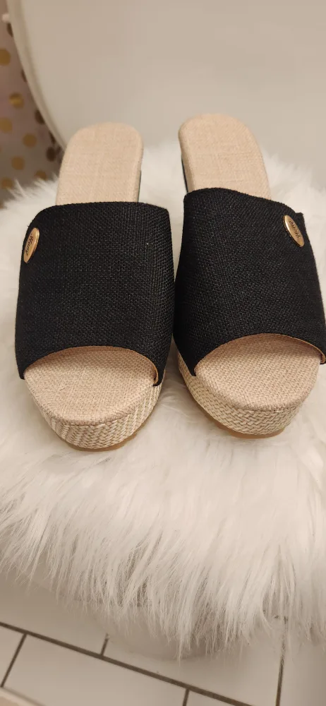 Black Wedge Sandals thumbnail