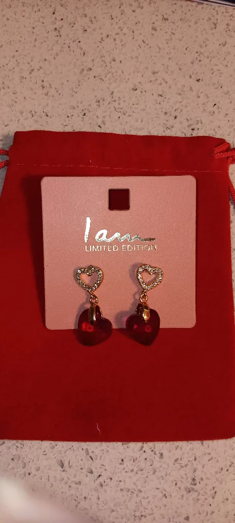 I am Limited Edition Red Heart Earrings image indicator(2)