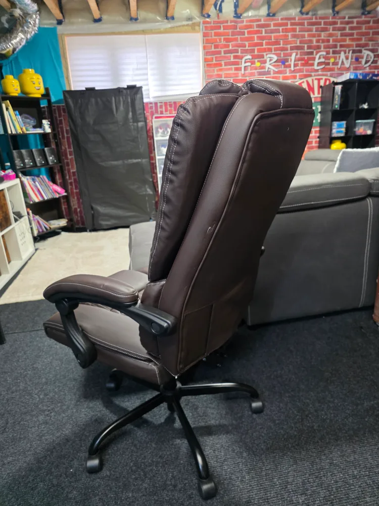 Brown Leather Recliner Office Chair image indicator(2)