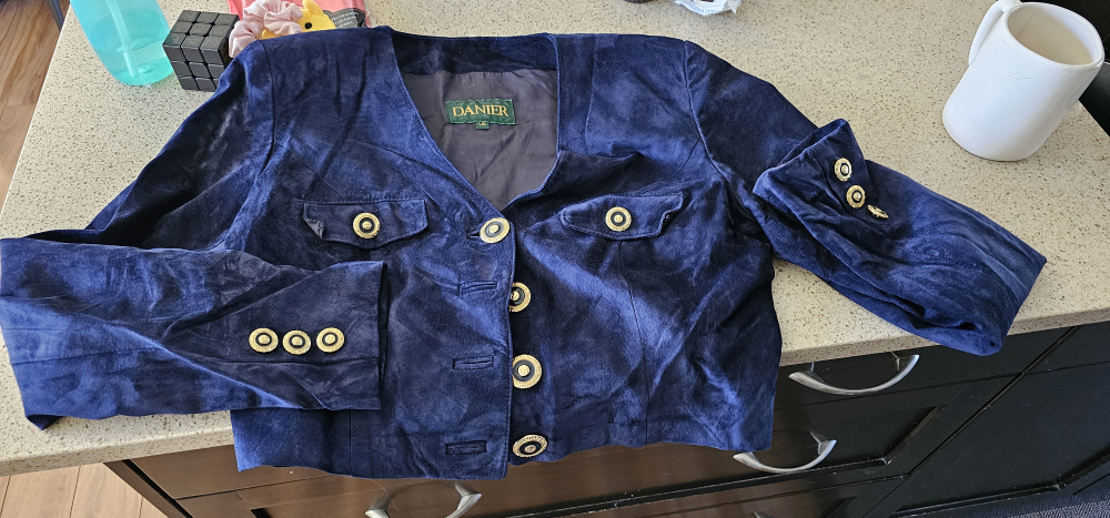 DANIER Navy Blue Velvet Jacket - Size L/G - photo 2