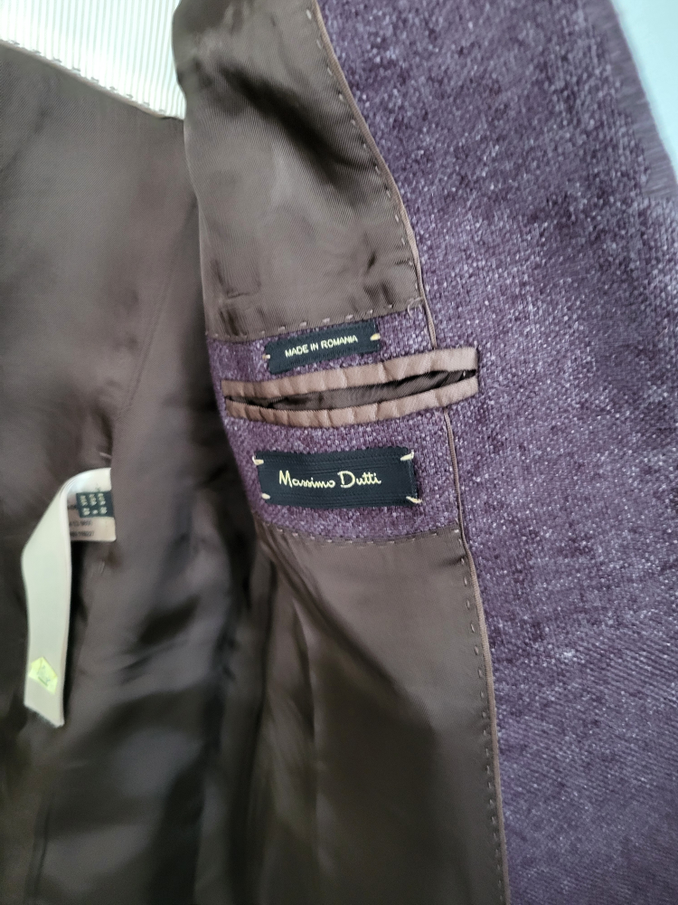 Men's Massimo Dutti Purple Blazer Jacket