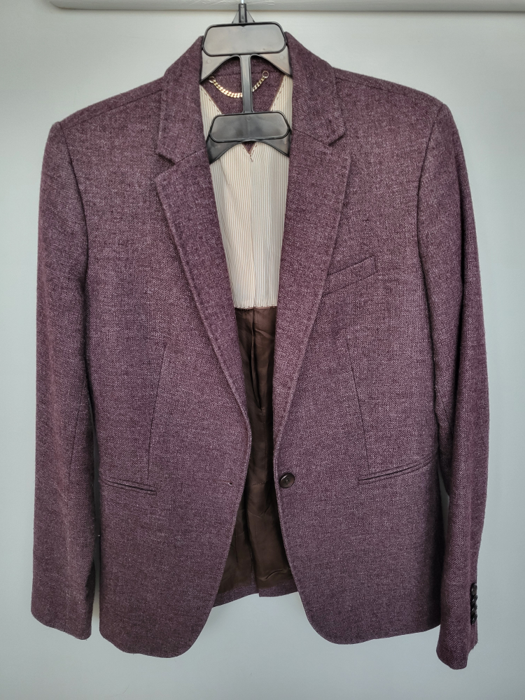 Men's Massimo Dutti Purple Blazer Jacket - photo 2