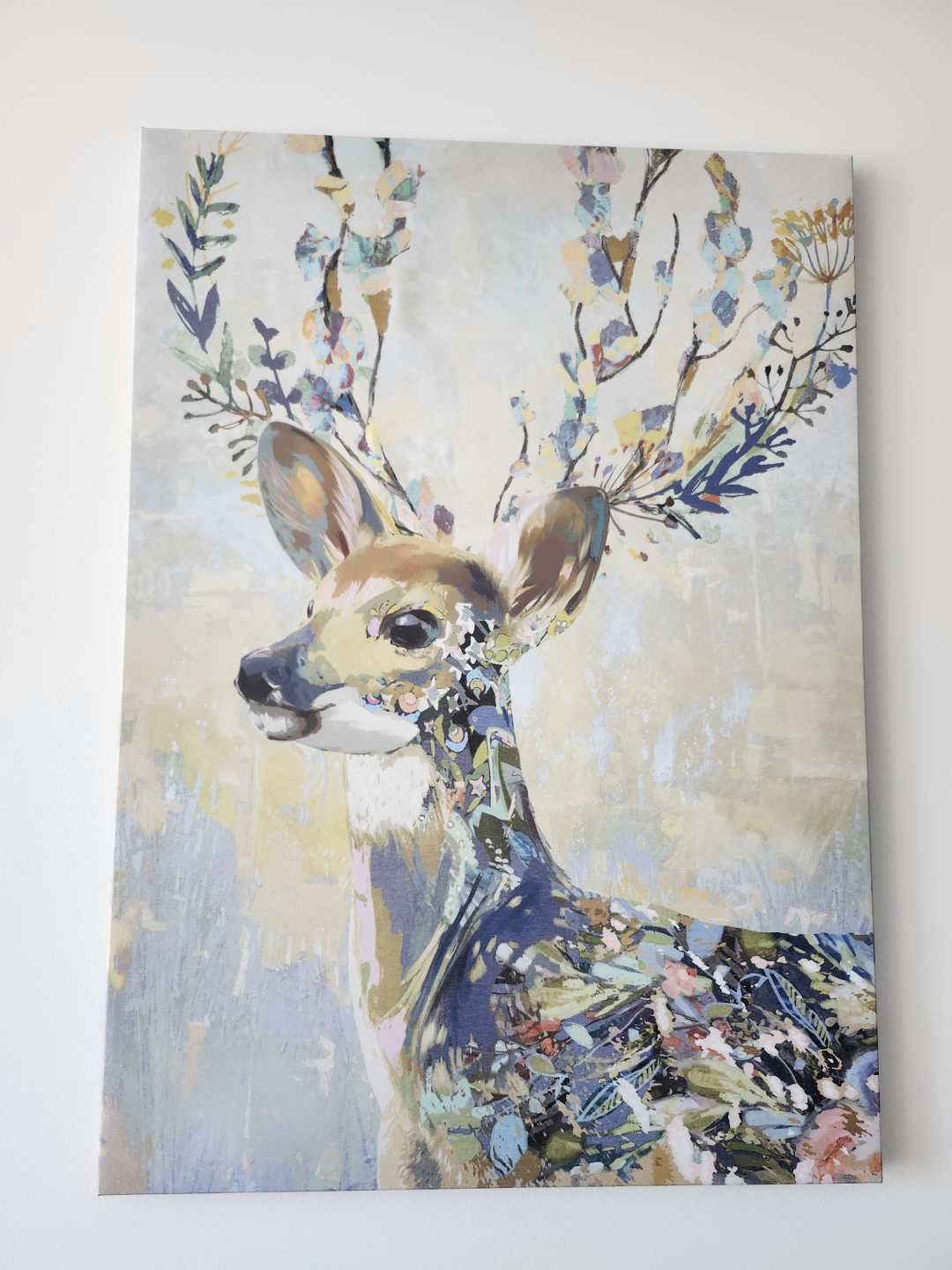 Pair of Floral Deer Canvas Wall Art - photo 2