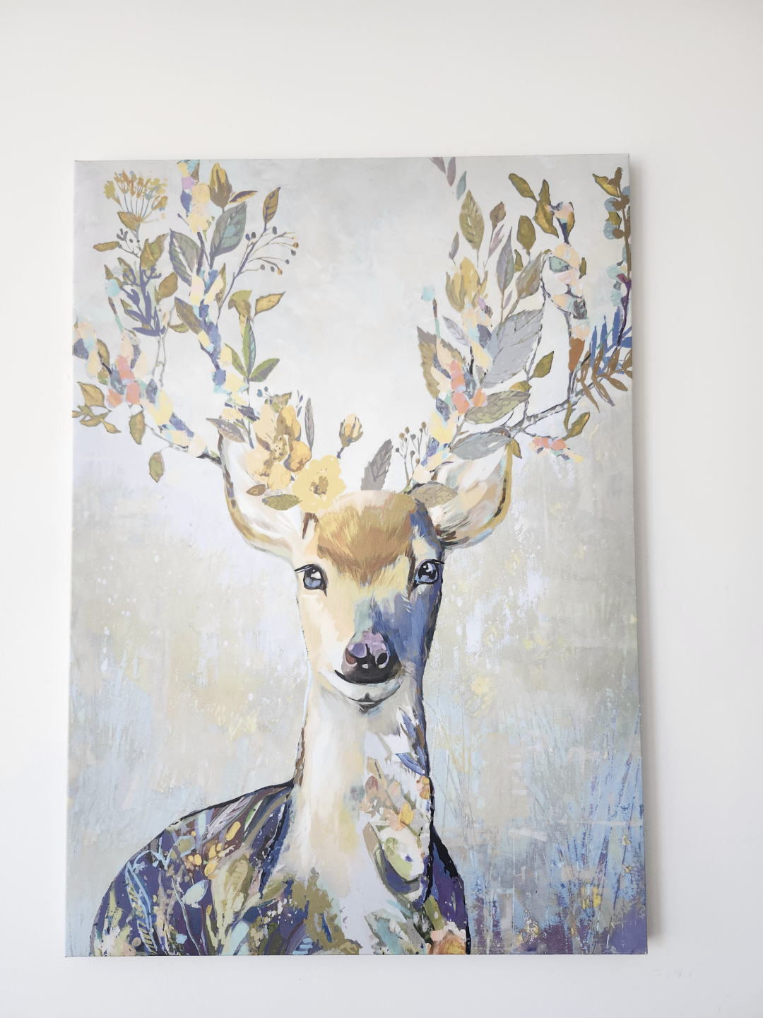 Pair of Floral Deer Canvas Wall Art - photo 3