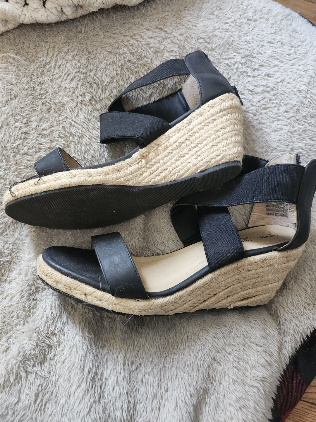 George Women's Black Wedge Sandals