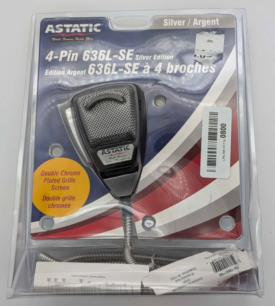 Astatic 636L-SE 4-Pin Dynamic Microphone - Silver Edition