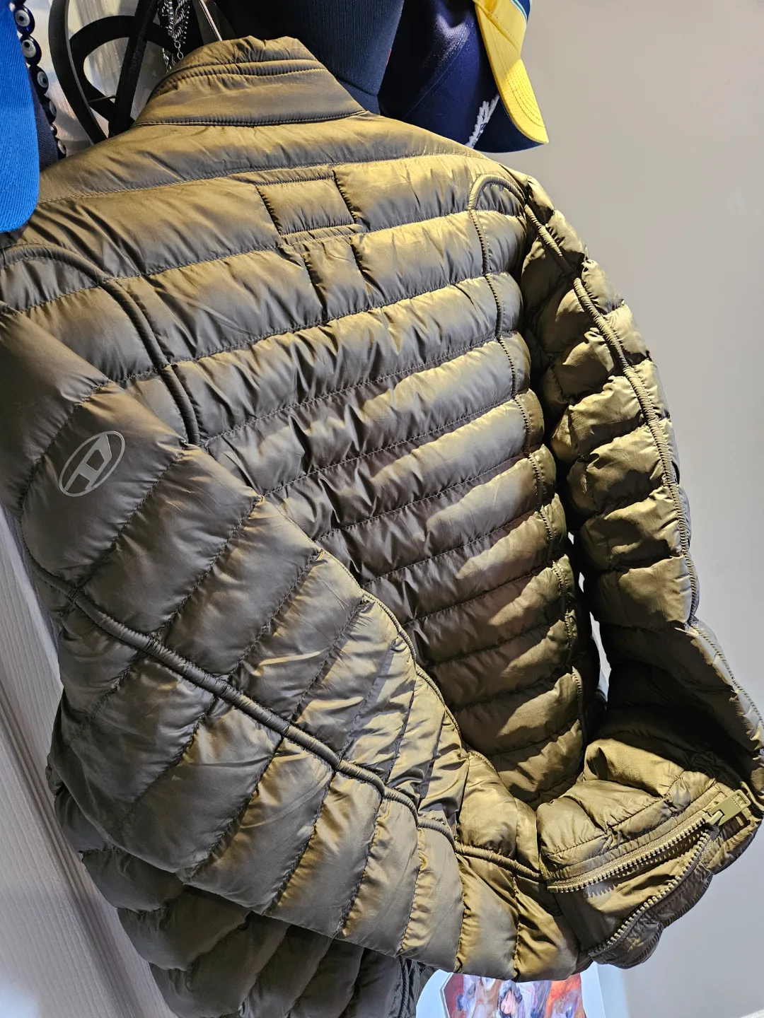 Diesel Olive Green Quilted Puffer Jacket image indicator(3)