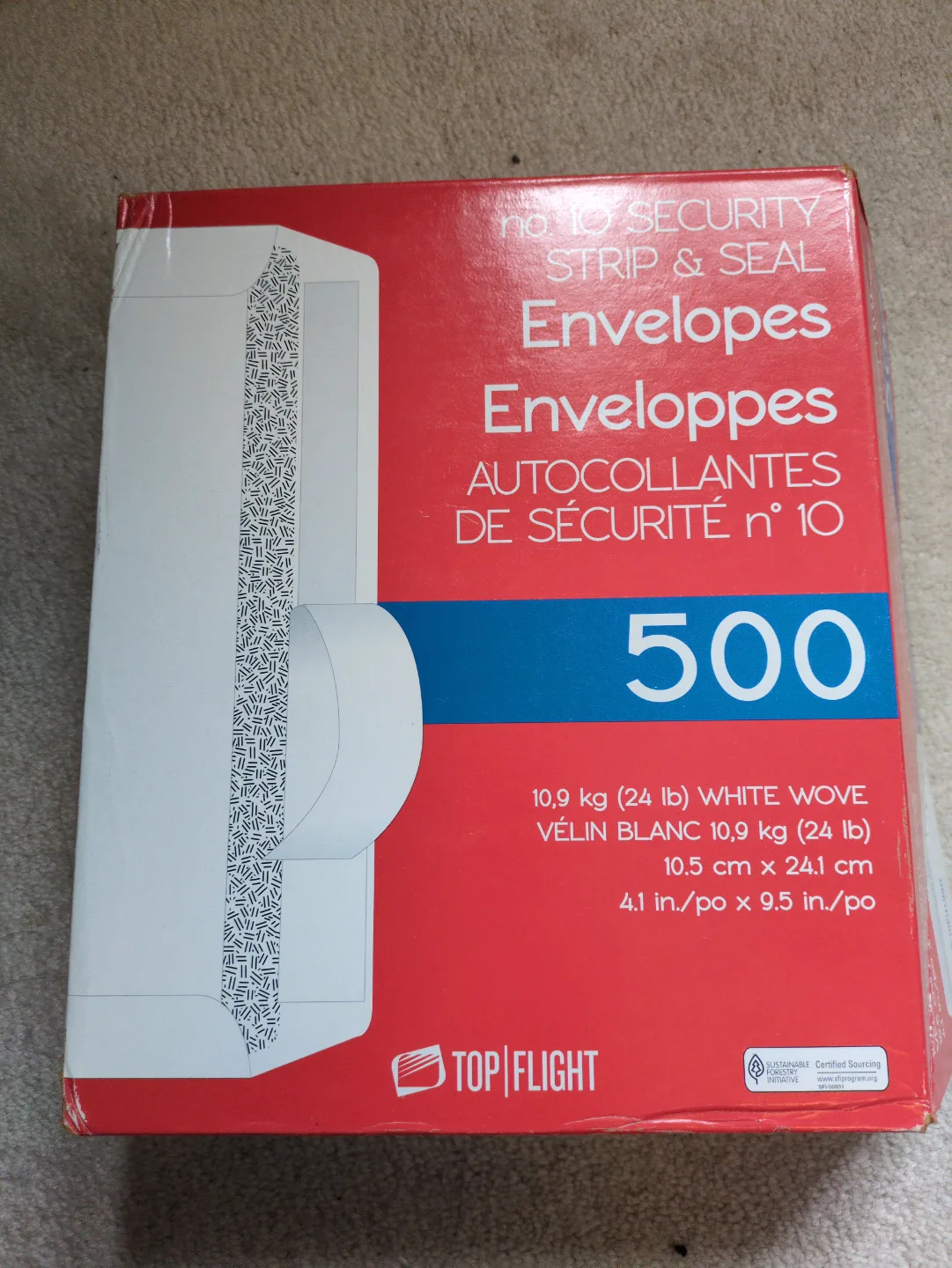 500 Top Flight #10 Security Envelopes thumbnail