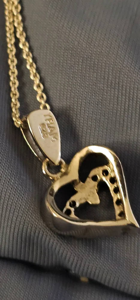 9.25 sterling silver Heart Necklace with chain image indicator(3)