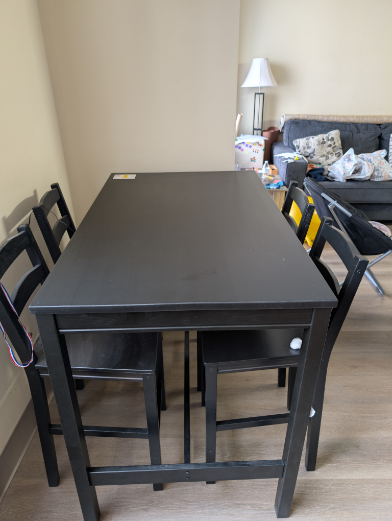 IKEA Black Dining/Bar Table Set with 4 Chairs