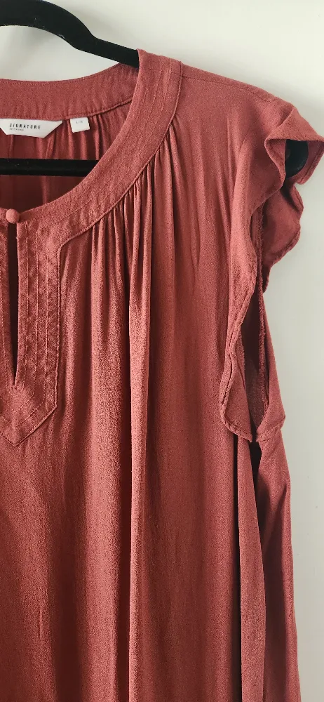 Terracotta Flutter Sleeve Blouse image indicator(4)