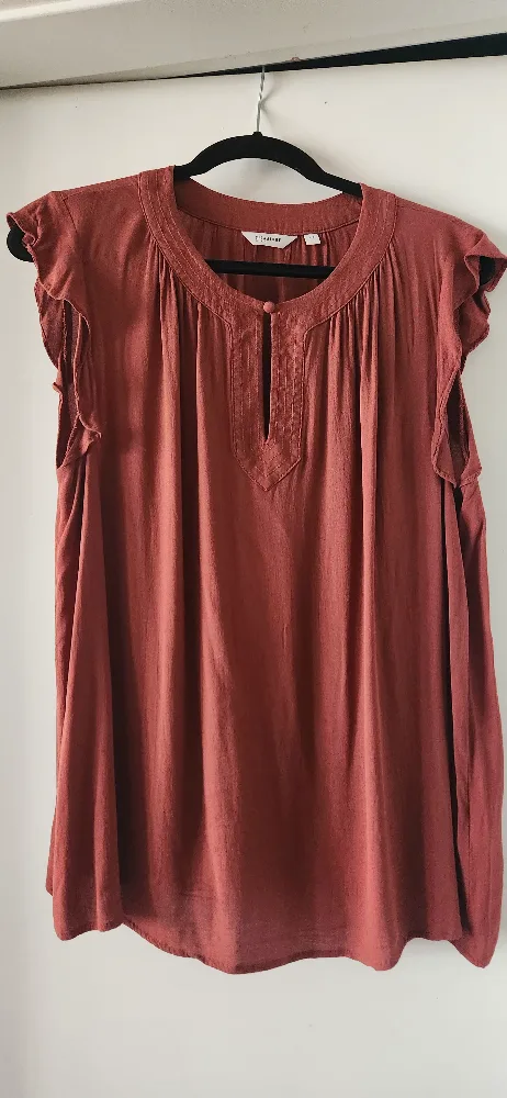 Terracotta Flutter Sleeve Blouse image indicator(5)