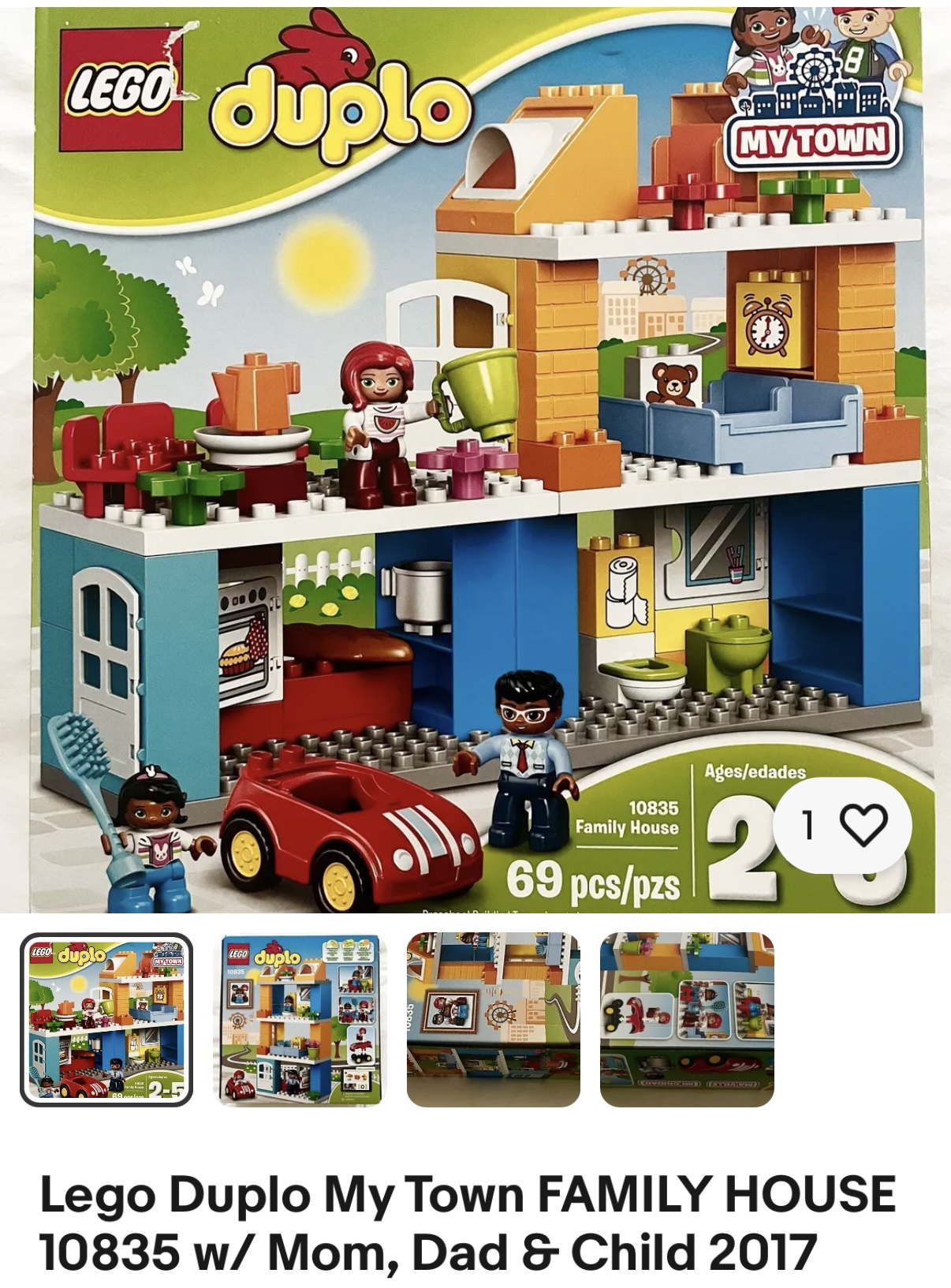 Lego Duplo My Town FAMILY HOUSE 10835 w/ Mom, Dad & Child 2017