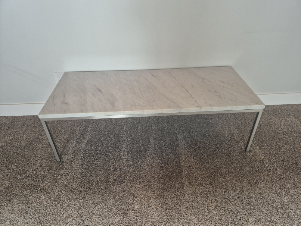 Mid-Century Modern Marble and Stainless Steel Coffee Table💚🥕