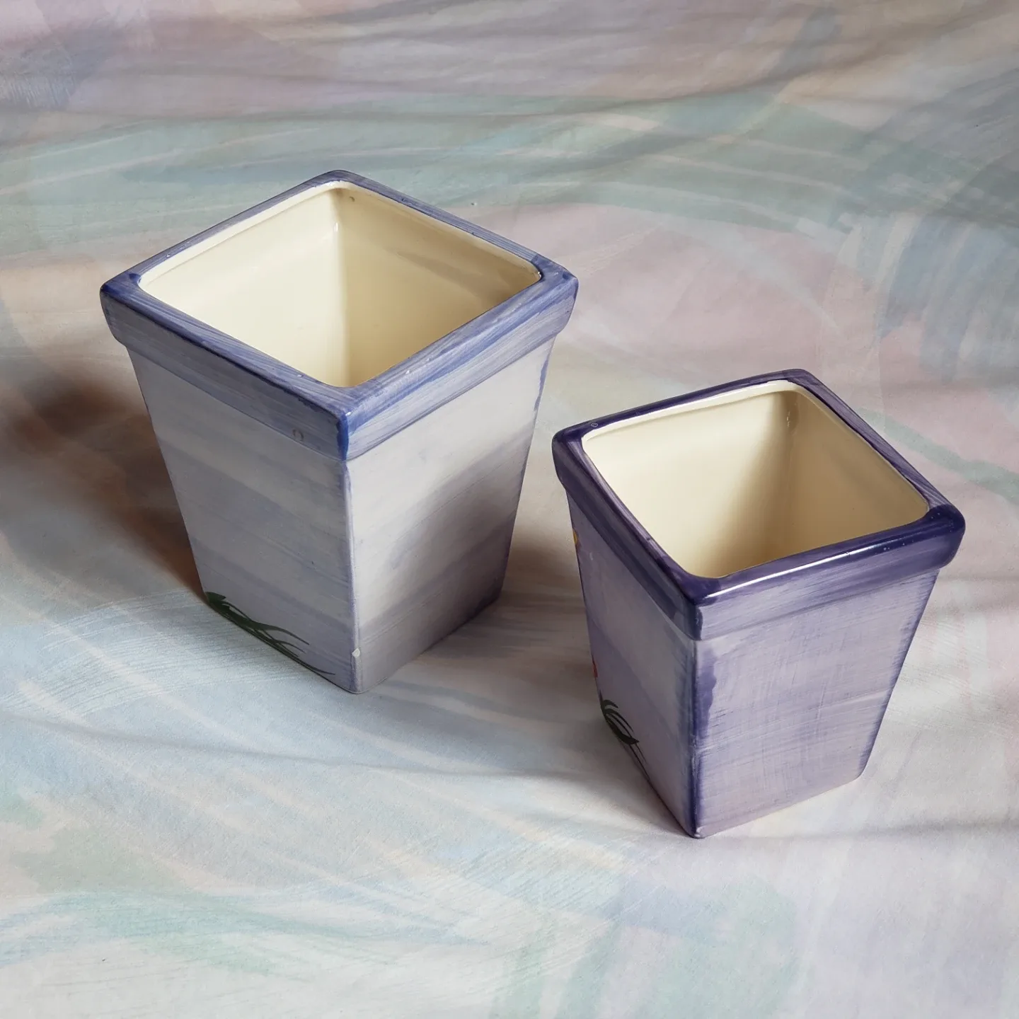 🆕Two Square Ceramic Flower Pots image indicator(2)