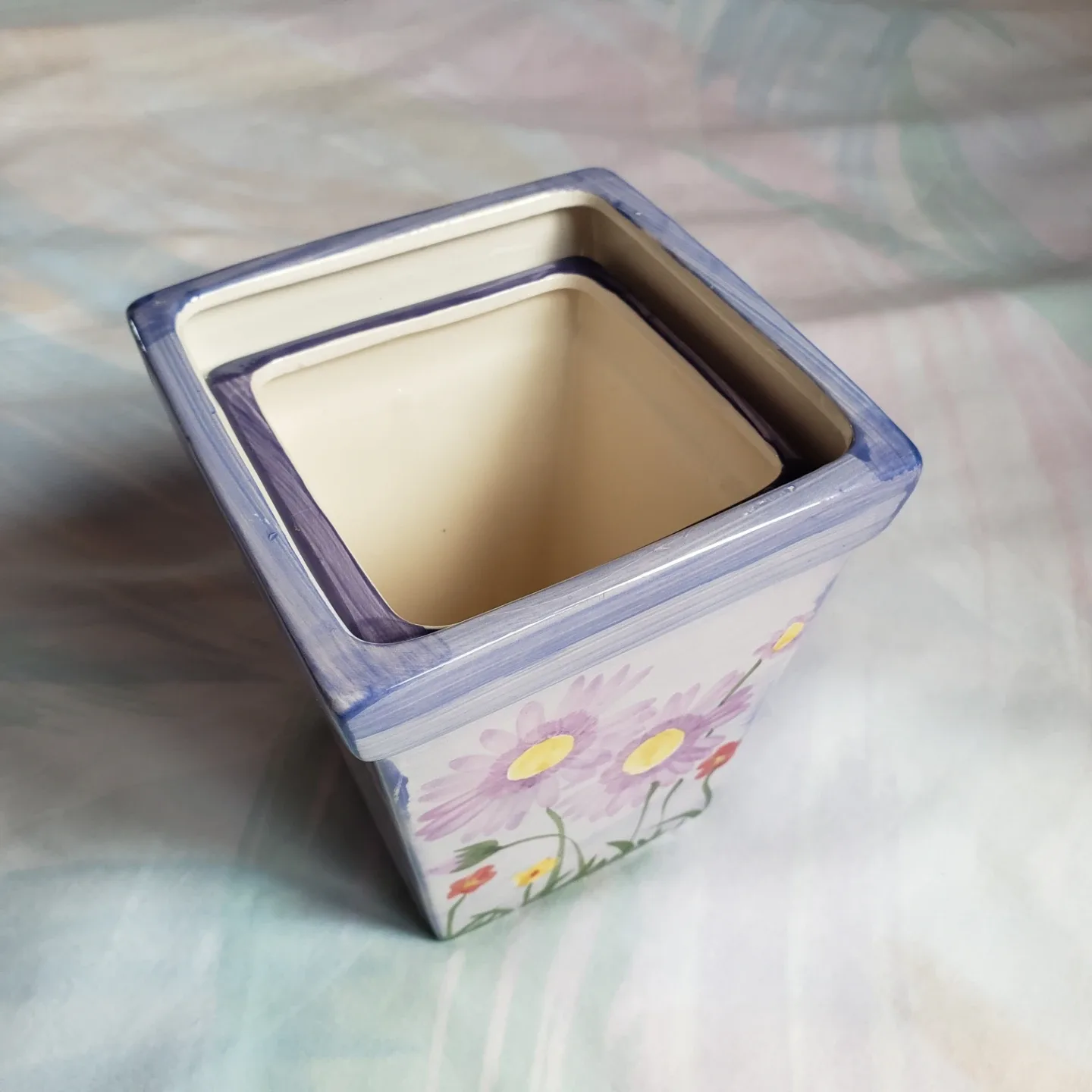 🆕Two Square Ceramic Flower Pots image indicator(3)