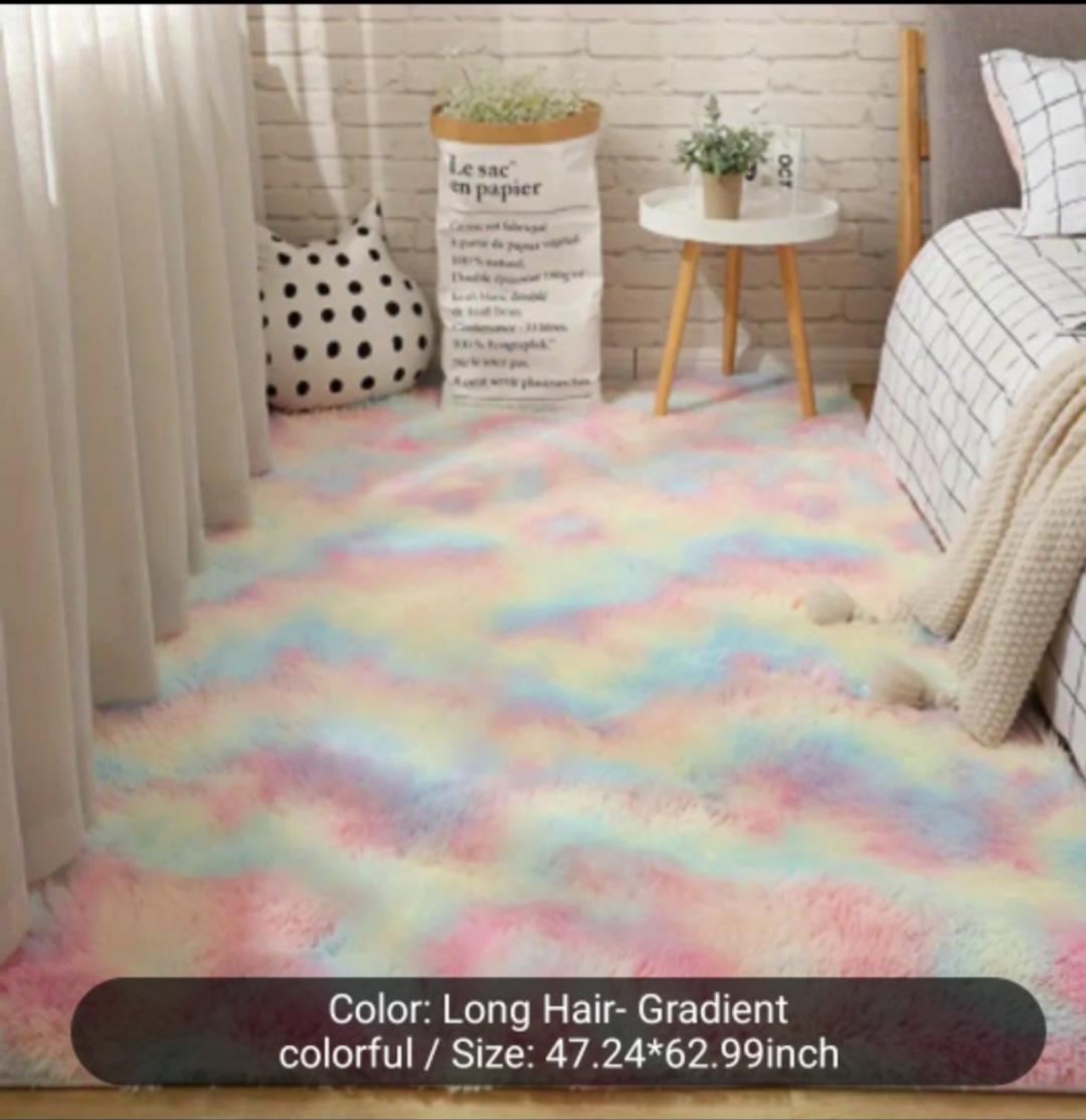 Rainbow Tie-Dye Fluffy Rug