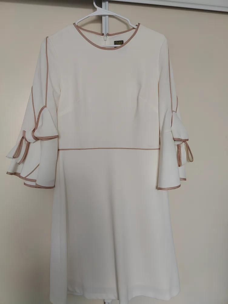 Trudy NYC off-white dress with bell sleeves thumbnail