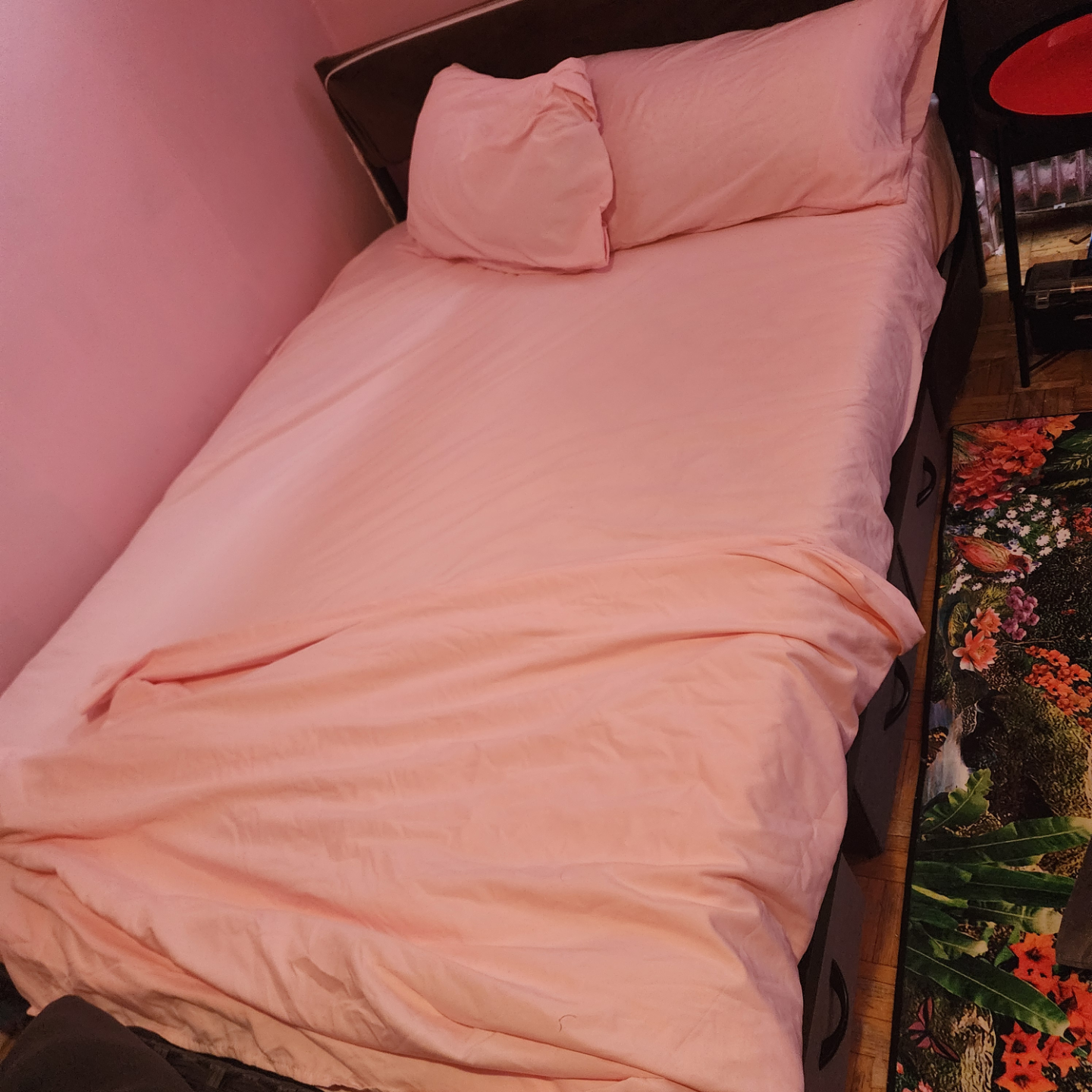 Pink queen size sheet set .new