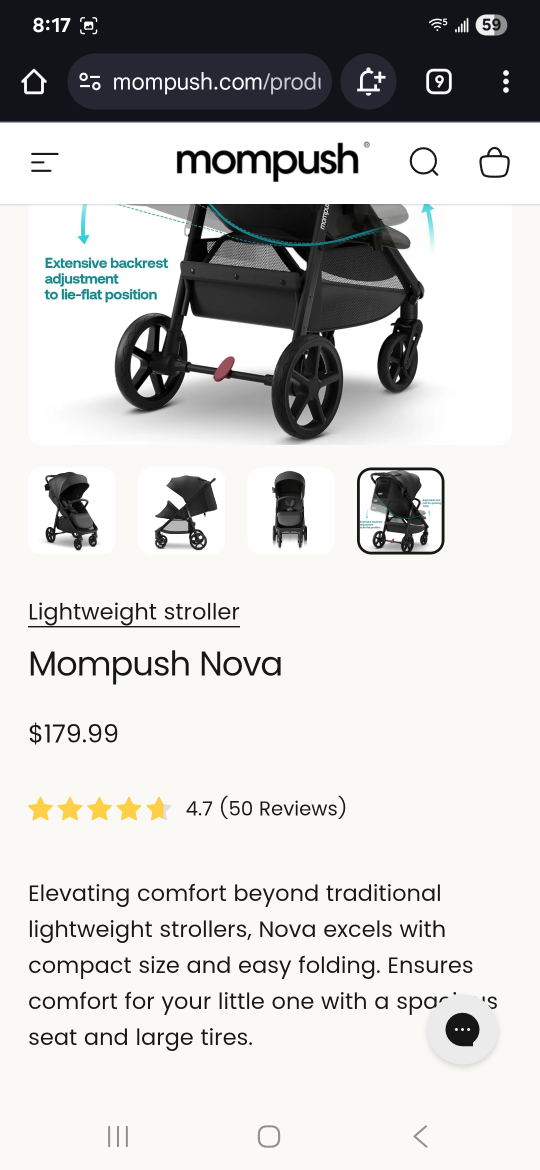 Mompush Ultra-Lightweight Travel Stroller