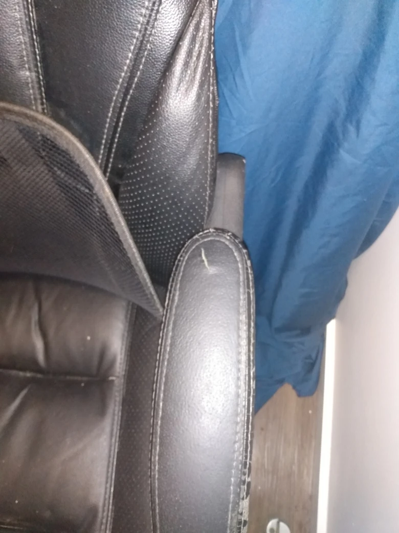 Black Leather Office Chair with Lumbar Support - photo 4