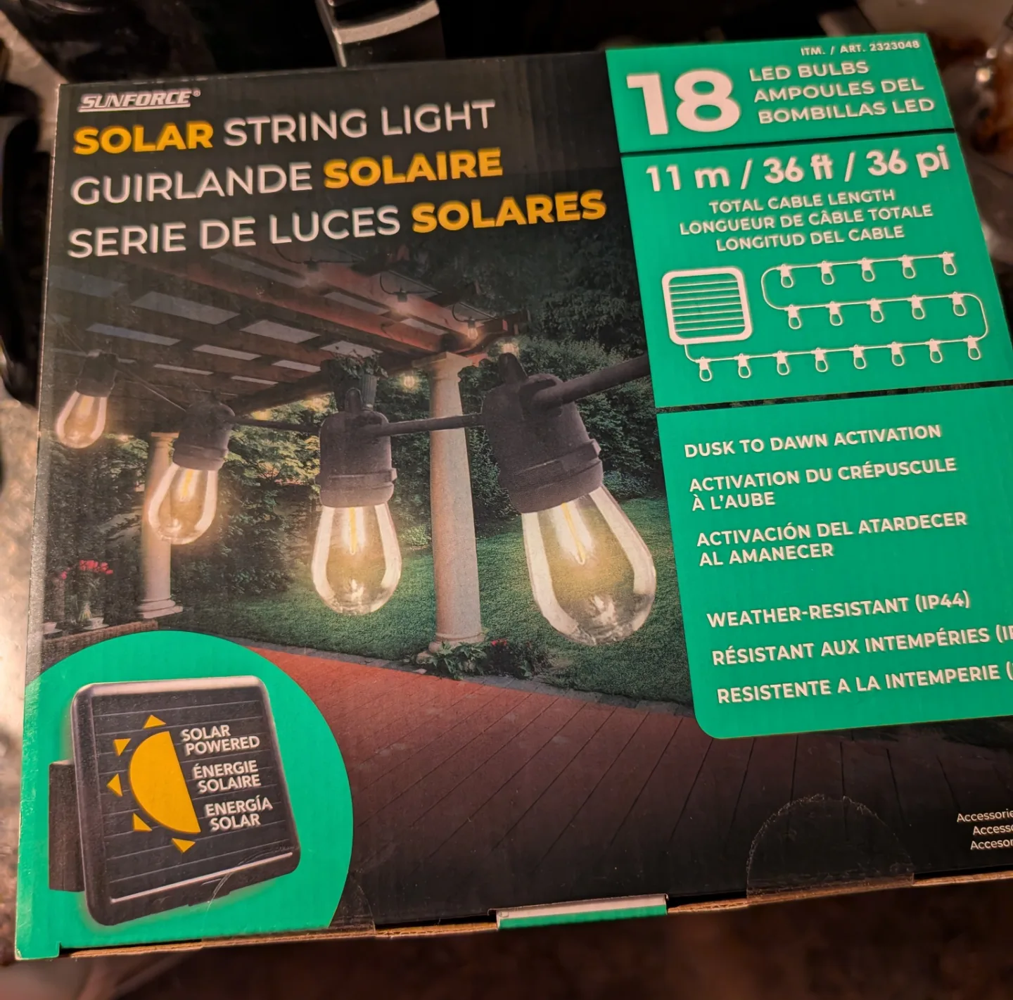 Sunforce Solar String Lights - 18 LED Bulbs, 36ft thumbnail