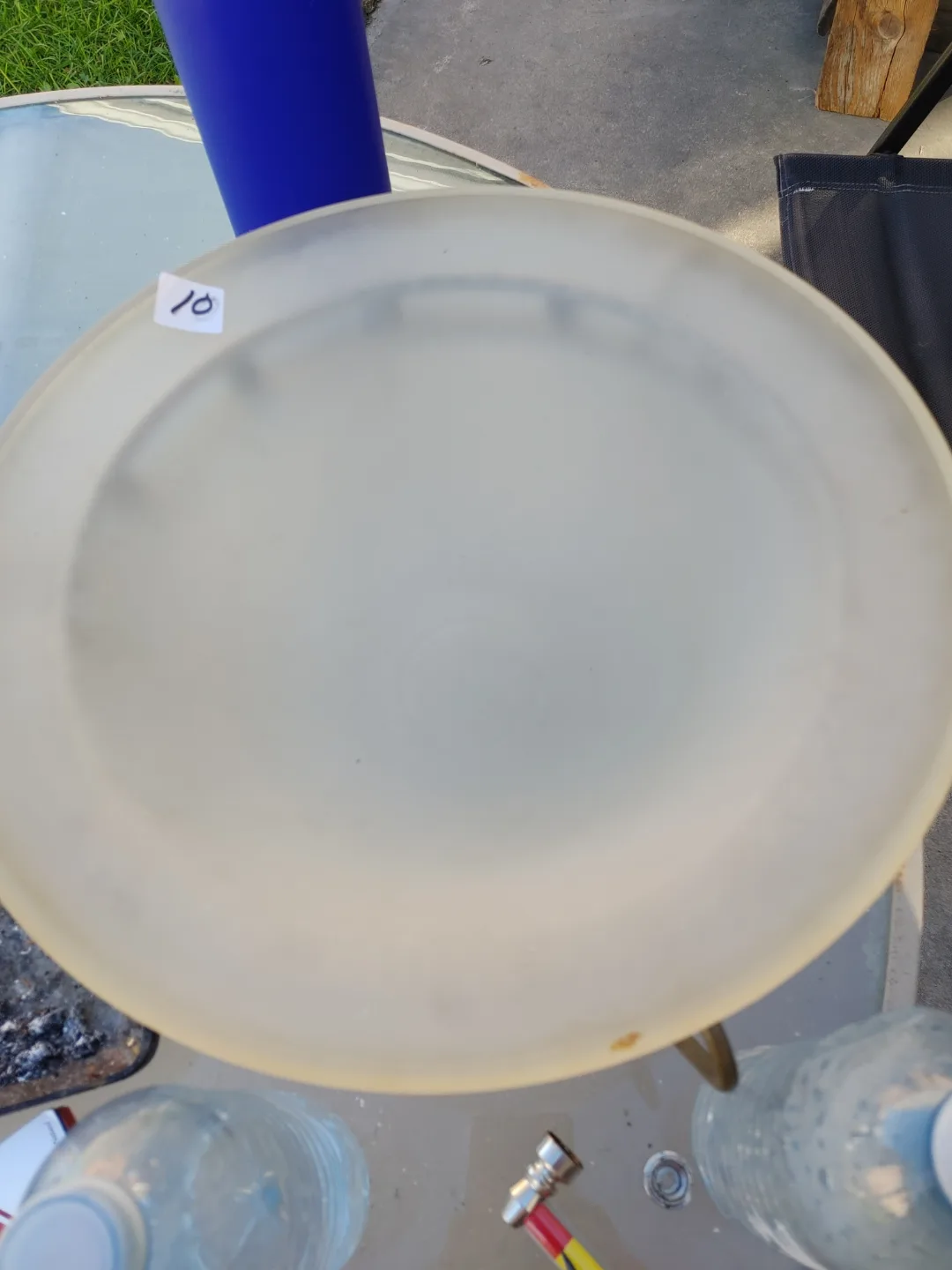 Frosted Glass Bowl with Metal Stand thumbnail