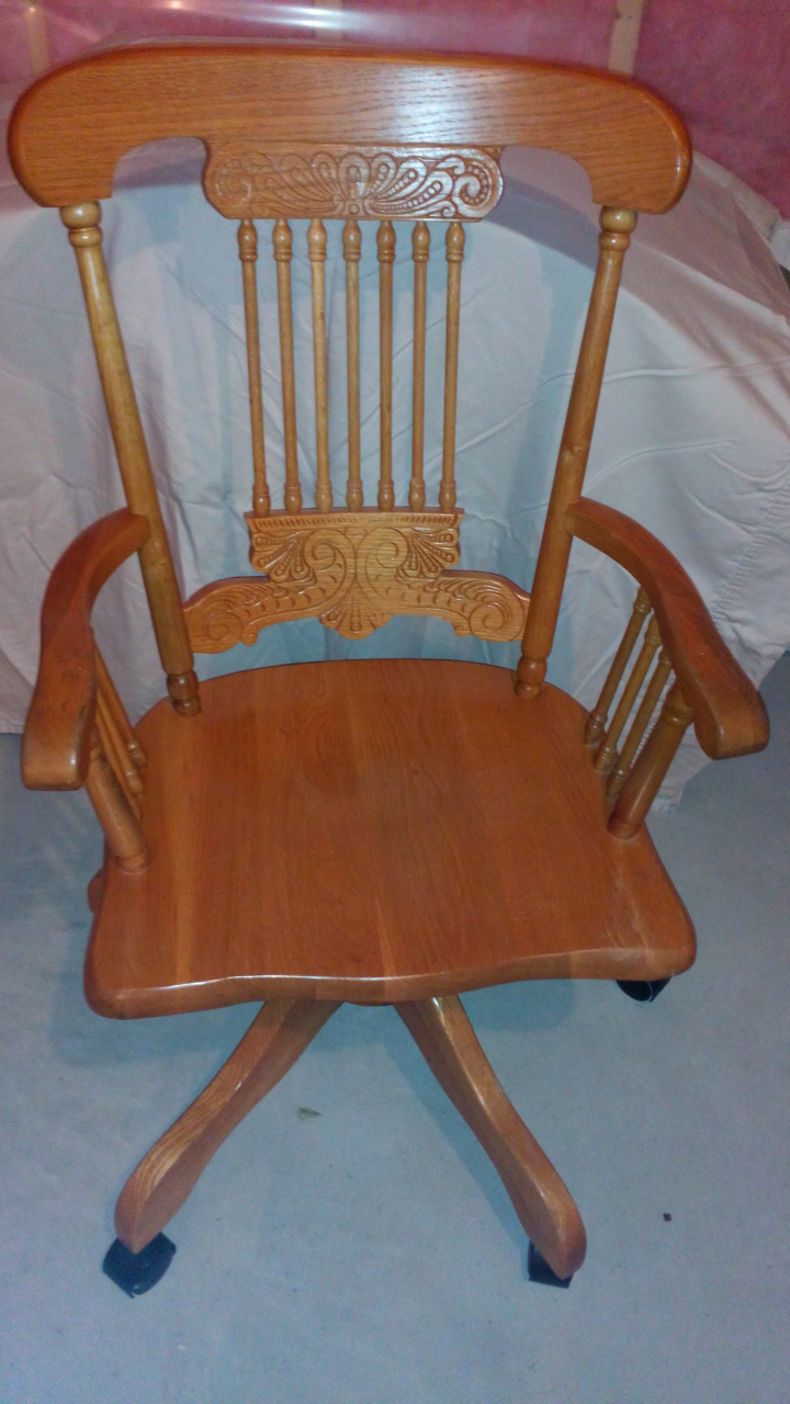 Solid Wood Swivel Office Chair